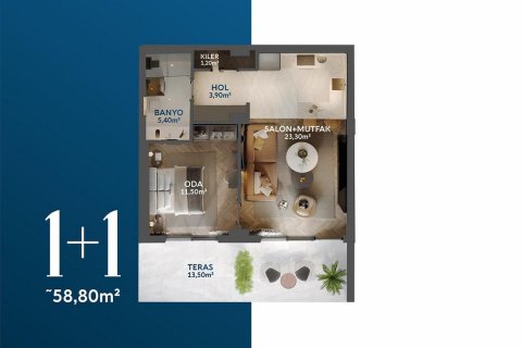 for sale in Kusadasi, Aydin, Turkey, 1 bedroom, 60m2, No. 228663 – photo 9