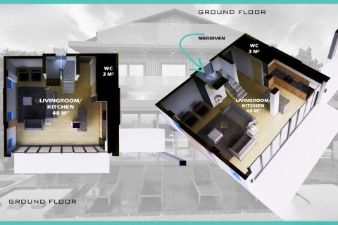 Продажа виллы  в Олюдениза, Мугле, Турция 4+1, 170м2, №213279 – фото 7