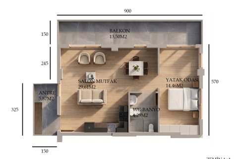 4+1 Takleilighet i Fethiye, Mugla, Tyrkia Nr. 232184 - 14