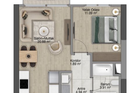 1+0 Wohnung in Sisli, Istanbul, Türkei Nr. 227721 - 4