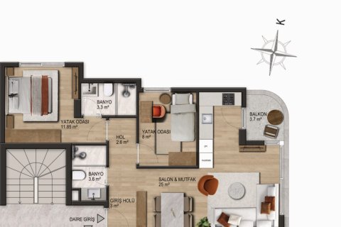 Продажа квартиры в Коньяалты, Анталье, Турция 2+1, 75м2, №225457 – фото 3
