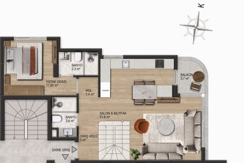 Продажа квартиры в Коньяалты, Анталье, Турция 2+1, 75м2, №225457 – фото 6