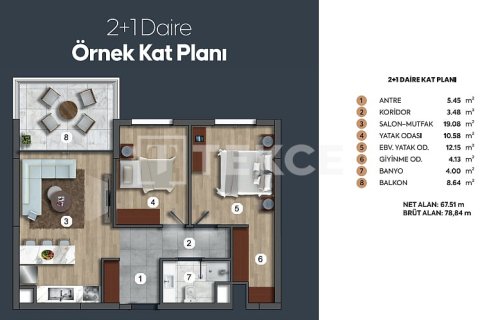 2+1 Lejlighed  i Ankara, Tyrkiet Nr. 228893 - 17