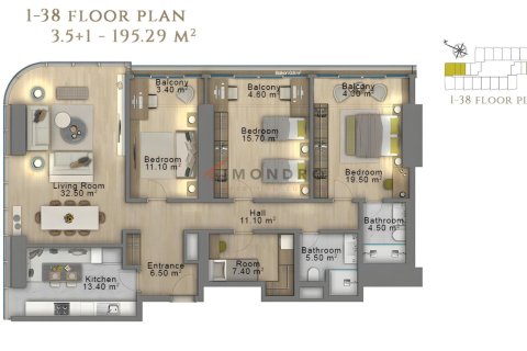 1+1 Lejlighed  i Sisli, Istanbul, Tyrkiet Nr. 213177 - 25