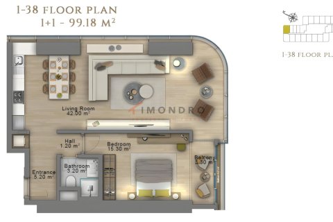 1+1 Lejlighed  i Sisli, Istanbul, Tyrkiet Nr. 213177 - 14