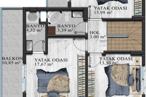 ویلا در Fethiye ، ترکیه 3 خوابه ، 150 متر مربع. شماره 233609 - 10