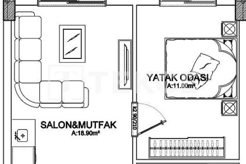 Продажа квартиры в Аксу, Анталье, Турция 2+1, 72м2, №223093 – фото 13