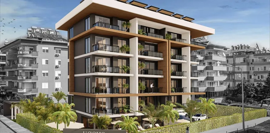 آپارتمان در  Alanya ، ترکیه 1 خوابه ، 58.1 متر مربع.  شماره 223643