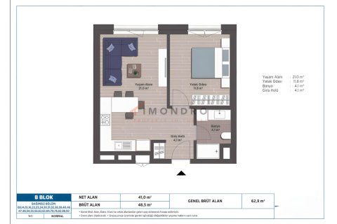 1+1 Leilighet  i Atasehir, Istanbul, Tyrkia Nr. 212895 - 27