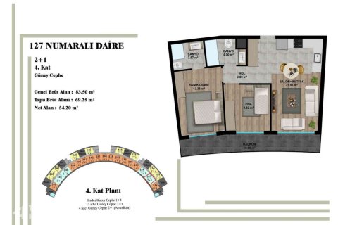 Продажа квартиры  в Анталье, Турция 2+1, 69м2, №232939 – фото 14