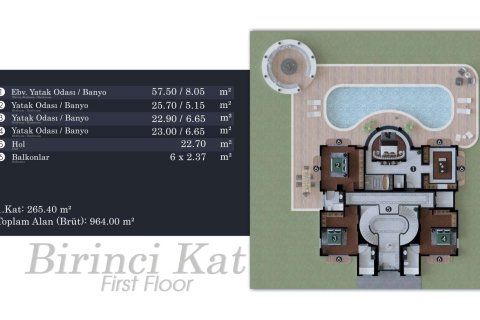 Продажа виллы  в Сапандже, Сакарье, Турция 6+1, 964м2, №232936 – фото 17