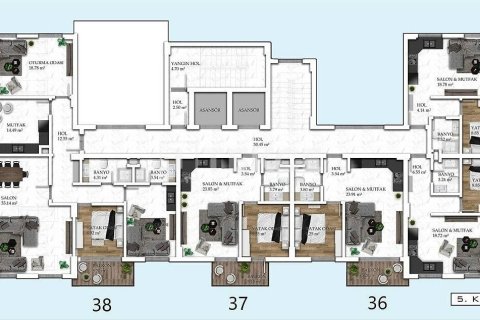 2+1 Lägenhet  i Alanya, Antalya, Turkiet Nr. 223316 - 18