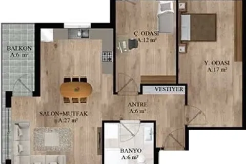 2+1 Leilighet i Tyrkia Nr. 220169 - 19