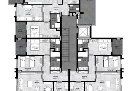 2+1 Lägenhet  i Alanya, Antalya, Turkiet Nr. 90586 - 5