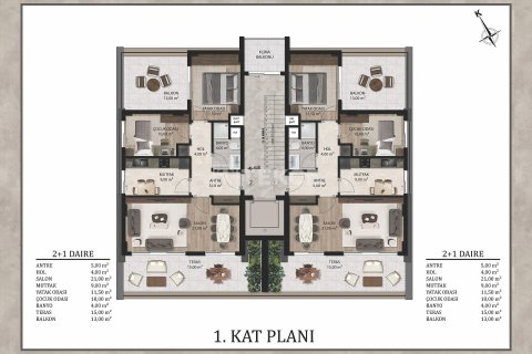 3+1 Wohnung  in Antalya, Türkei Nr. 212077 - 11