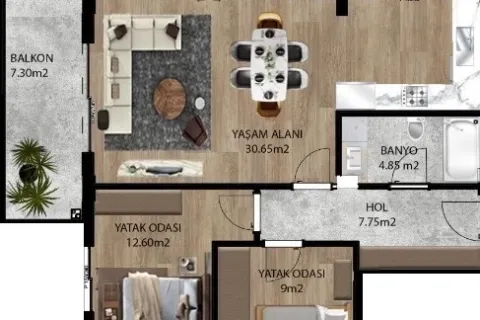 Daire  2+1  Aksu, Antalya, Türkiye №220509 - 9