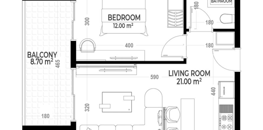 1+1 Lejlighed i Yekta Sunrise Residence, Gazipasa, Antalya, Tyrkiet Nr. 212338