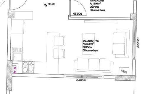 آپارتمان در  Mugla ، ترکیه 93 متر مربع.  شماره 224344 - 4
