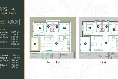 2+1 Lägenhet i Fethiye, Mugla, Turkiet Nr. 234211 - 16