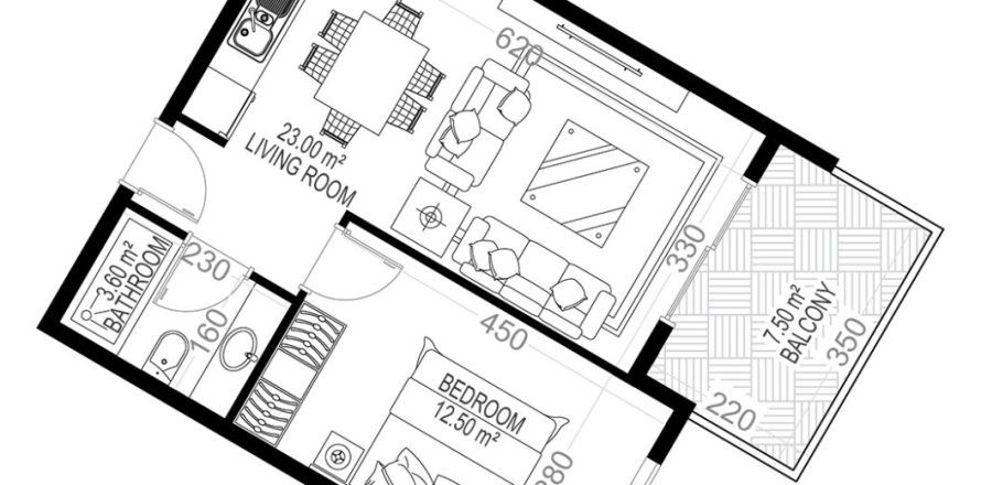 Квартира в Yekta Sungate Residence 1+1, Газипаша, Анталья, Турция №217133