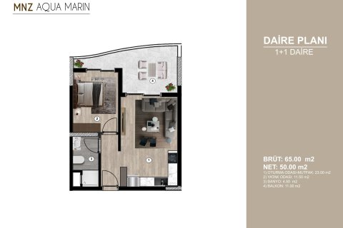 2+1 Wohnung  in Tomuk, Mersin, Türkei Nr. 219321 - 25