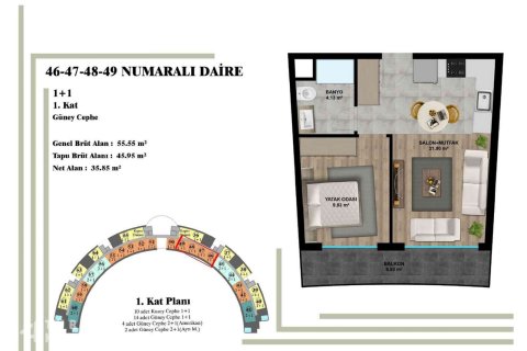 Продажа квартиры  в Анталье, Турция 1+1, 43м2, №233048 – фото 14