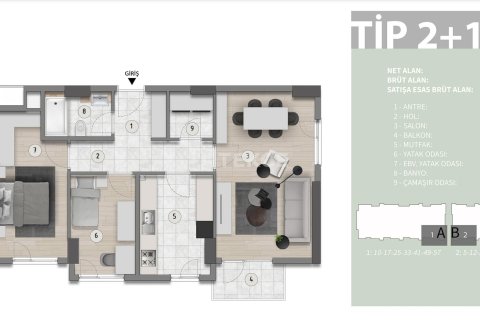 Apartment for sale  in Istanbul, Turkey, 2 bedrooms, 84m2, No. 224606 – photo 27