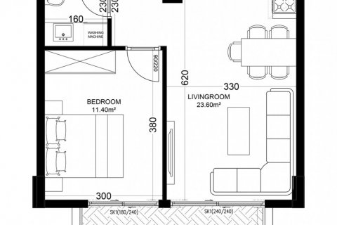 Квартира в Yekta Golden Valley 1+1, Оба, Анталья, Турция №101721