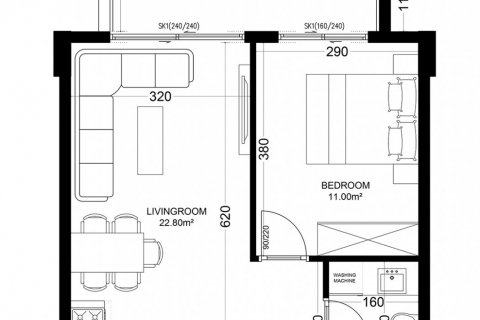 Квартира в Yekta Golden Valley 1+1, Оба, Анталья, Турция №101705