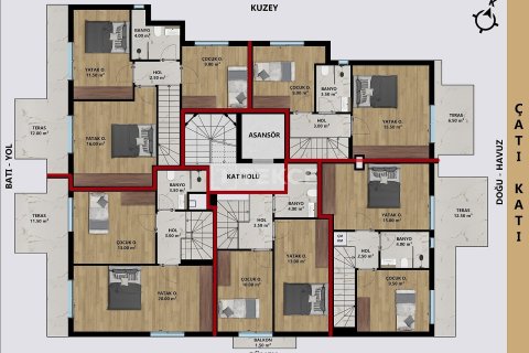 3+1 Penthouse  i Antalya, Tyrkiet Nr. 226832 - 11