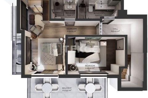 Продажа пентхауса  в Аланье, Анталье, Турция 2+1, 98м2, №216244 – фото 24