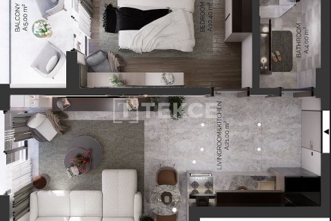 Продажа пентхауса  в Аланье, Анталье, Турция 2+1, 98м2, №216244 – фото 22