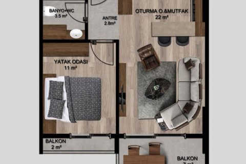 Продажа квартиры  в Эрдемли, Мерсине, Турция студия, 41м2, №227915 – фото 23