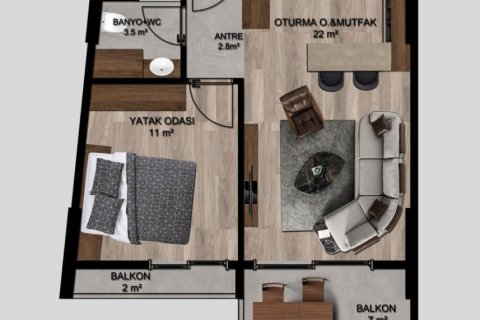 Продажа квартиры  в Эрдемли, Мерсине, Турция студия, 41м2, №227915 – фото 24