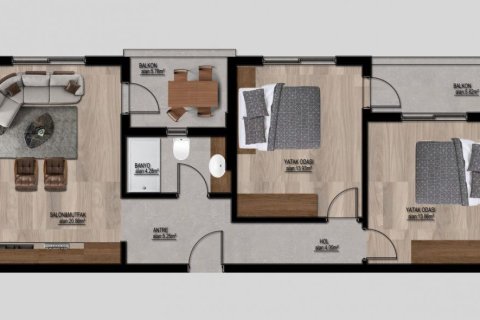Продажа квартиры  в Эрдемли, Мерсине, Турция студия, 47м2, №227916 – фото 22