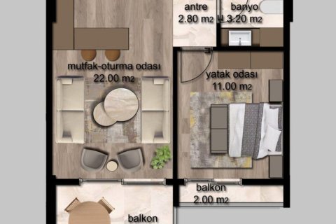 Продажа квартиры  в Эрдемли, Мерсине, Турция 2 комн., 65м2, №227919 – фото 13