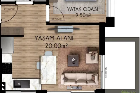 Apartment for sale  in Aksu, Antalya, Turkey, 1 bedroom, 52.75m2, No. 220328 – photo 18