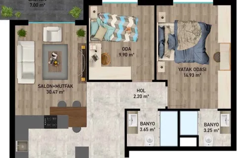 2+1 Lägenhet i Aksu, Antalya, Turkiet Nr. 220766 - 12