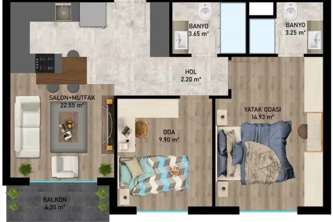 2+1 Lägenhet i Aksu, Antalya, Turkiet Nr. 220765 - 12