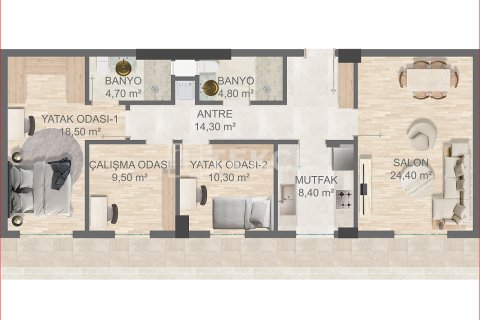 1+1 Wohnung  in Aksu, Antalya, Türkei Nr. 215852 - 21