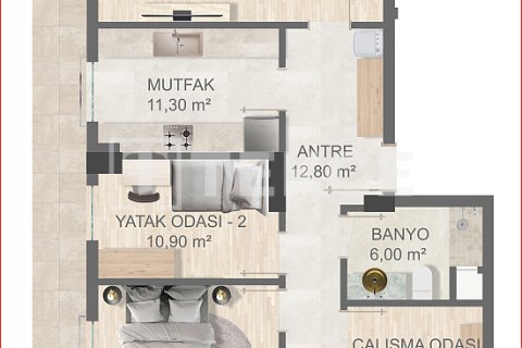 1+1 Wohnung  in Aksu, Antalya, Türkei Nr. 215852 - 23