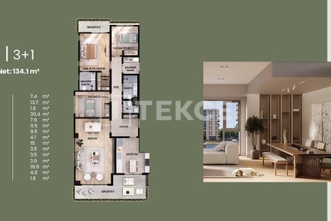 2+1 Lejlighed  i Mersin, Tyrkiet Nr. 221103 - 26