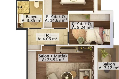 2+1 Wohnung in Mugla, Türkei Nr. 220183 - 11