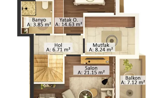 3+1 Wohnung in Mugla, Türkei Nr. 220184 - 11