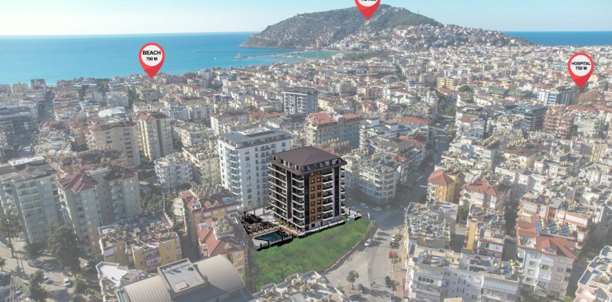 آپارتمان در  Alanya ، ترکیه 2 خوابه ، 75 متر مربع.  شماره 219468