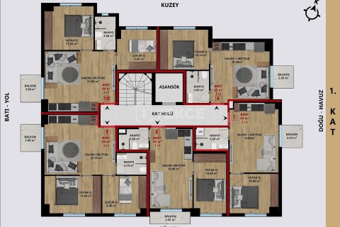 2+1 Lägenhet  i Antalya, Turkiet Nr. 221356 - 7