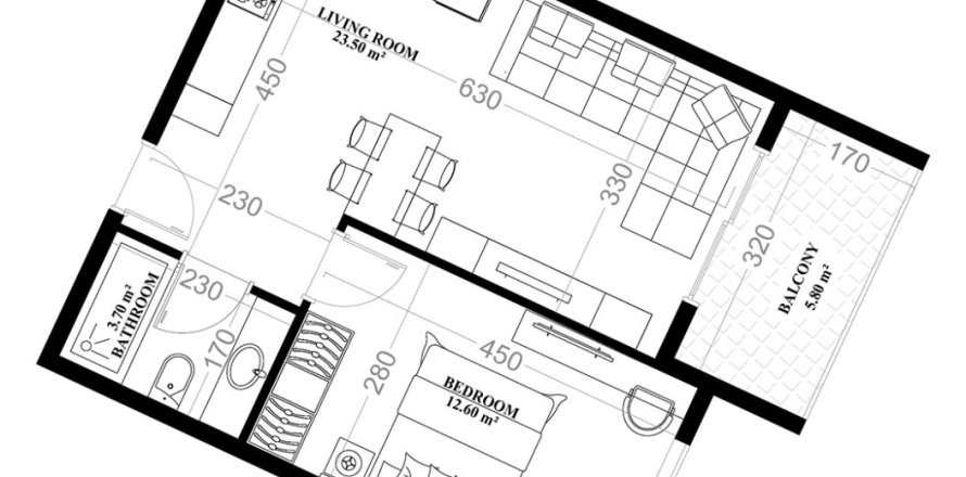 Квартира в YEKTA ALARA CİTY Residence 1+1, Махмутлар, Анталья, Турция №215382