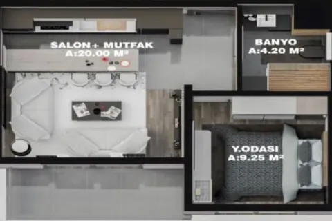 1+1 Lägenhet i Aksu, Antalya, Turkiet Nr. 220161 - 22