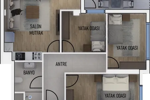 3+1 Leilighet i Mugla, Tyrkia Nr. 220245 - 19