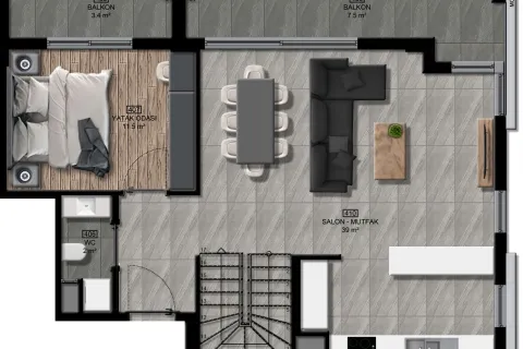 3+1 Lejlighed  i Mugla, Tyrkiet Nr. 220108 - 19